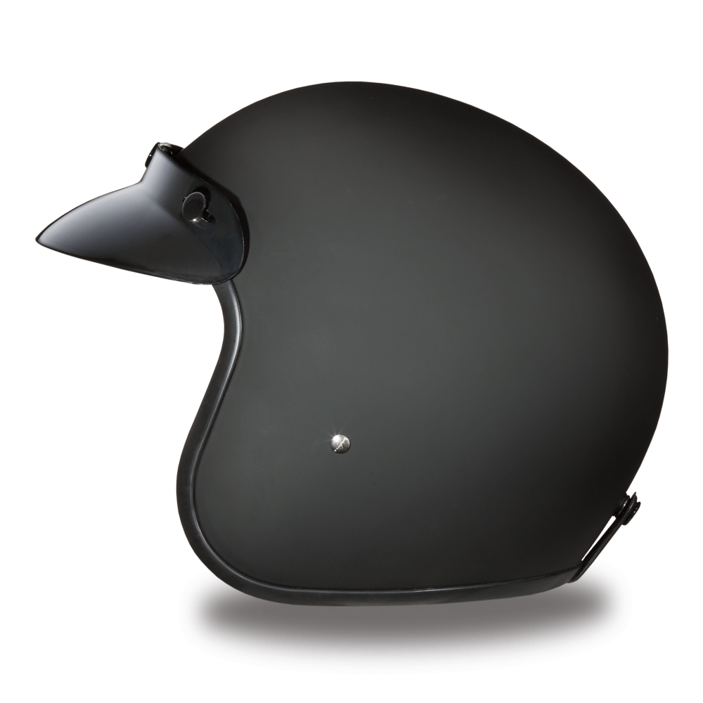 DC1-B D.O.T. DAYTONA CRUISER - DULL BLACK-3/4 Shell Helmets-Daniel Smart Mfg - Retail