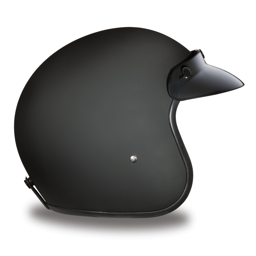 DC1-B D.O.T. DAYTONA CRUISER - DULL BLACK-3/4 Shell Helmets-Daniel Smart Mfg - Retail