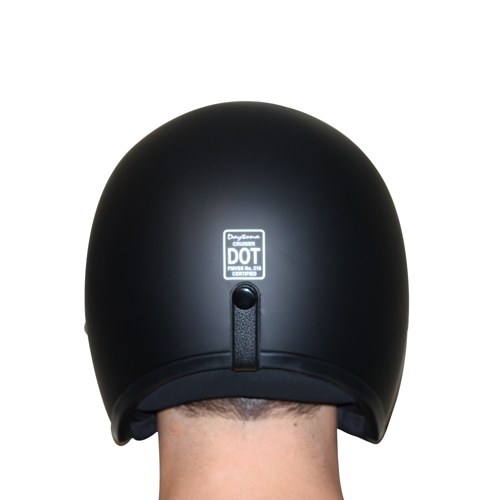 DC1-B D.O.T. DAYTONA CRUISER - DULL BLACK-3/4 Shell Helmets-Daniel Smart Mfg - Retail