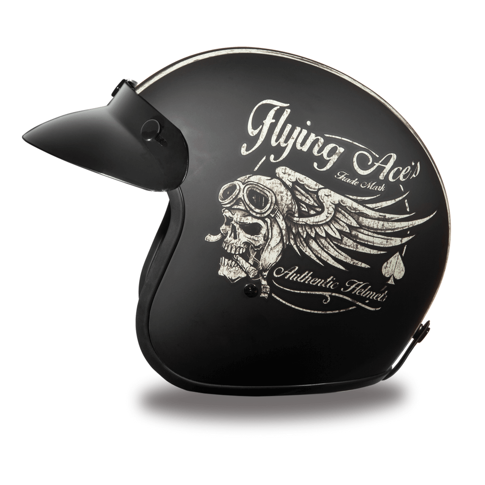 DC6-FAC D.O.T. DAYTONA CRUISER - W/ FLYING ACES-3/4 Shell Helmets-Daniel Smart Mfg - Retail