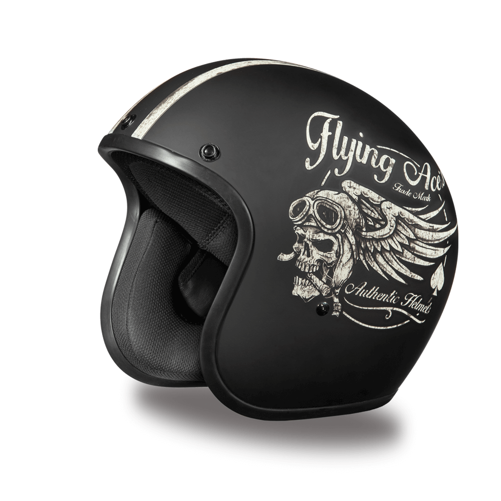 DC6-FAC D.O.T. DAYTONA CRUISER - W/ FLYING ACES-3/4 Shell Helmets-Daniel Smart Mfg - Retail