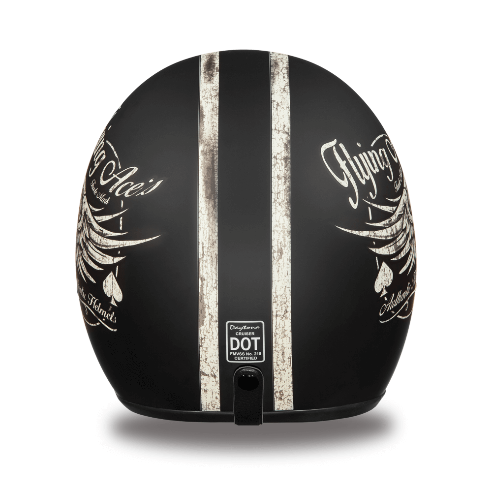 DC6-FAC D.O.T. DAYTONA CRUISER - W/ FLYING ACES-3/4 Shell Helmets-Daniel Smart Mfg - Retail