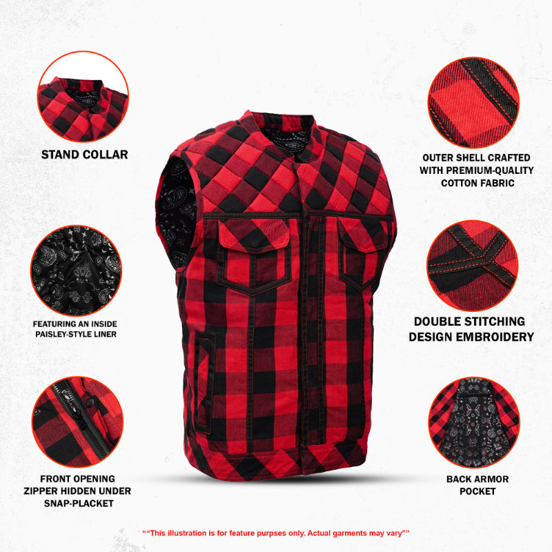 Fire Storm Flannel Motorcycle Textile Vest