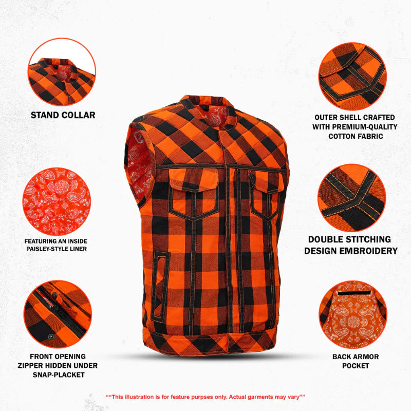 Fire Storm Flannel Motorcycle Textile Vest