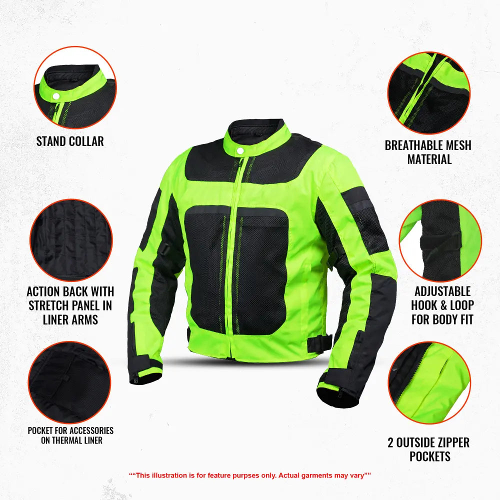 IronDrift Men's Textile Motorcycle Jacket