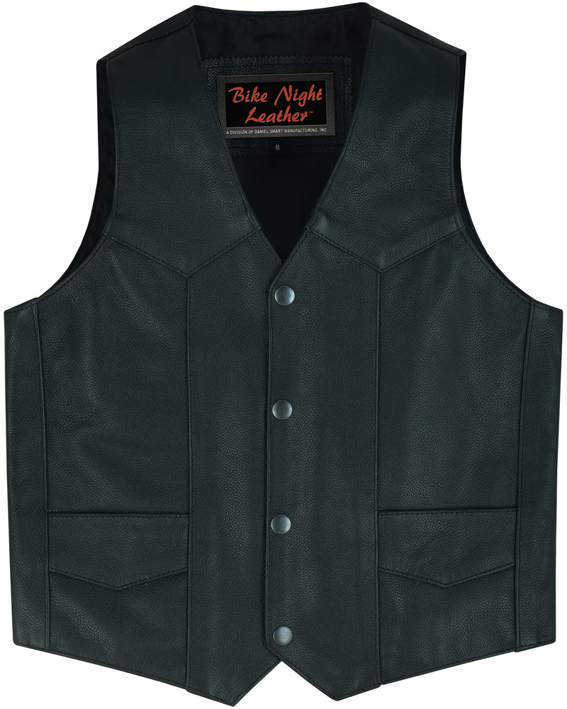 DS1725 Kids Traditional Style Plain Side Vest-Kids Leather-Daniel Smart Mfg - Retail