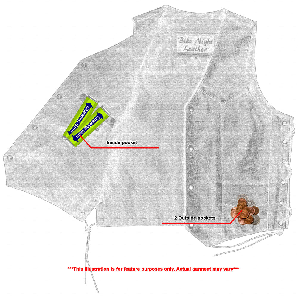 DS1726 Kids Traditional Style Side Lace Vest-Kids Leather-Daniel Smart Mfg - Retail