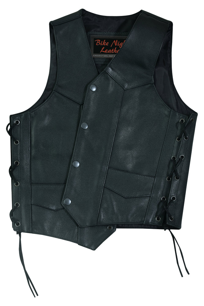 DS1726 Kids Traditional Style Side Lace Vest-Kids Leather-Daniel Smart Mfg - Retail
