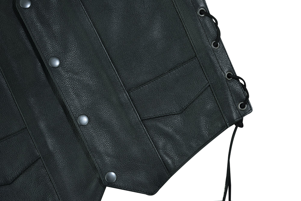 DS1726 Kids Traditional Style Side Lace Vest-Kids Leather-Daniel Smart Mfg - Retail