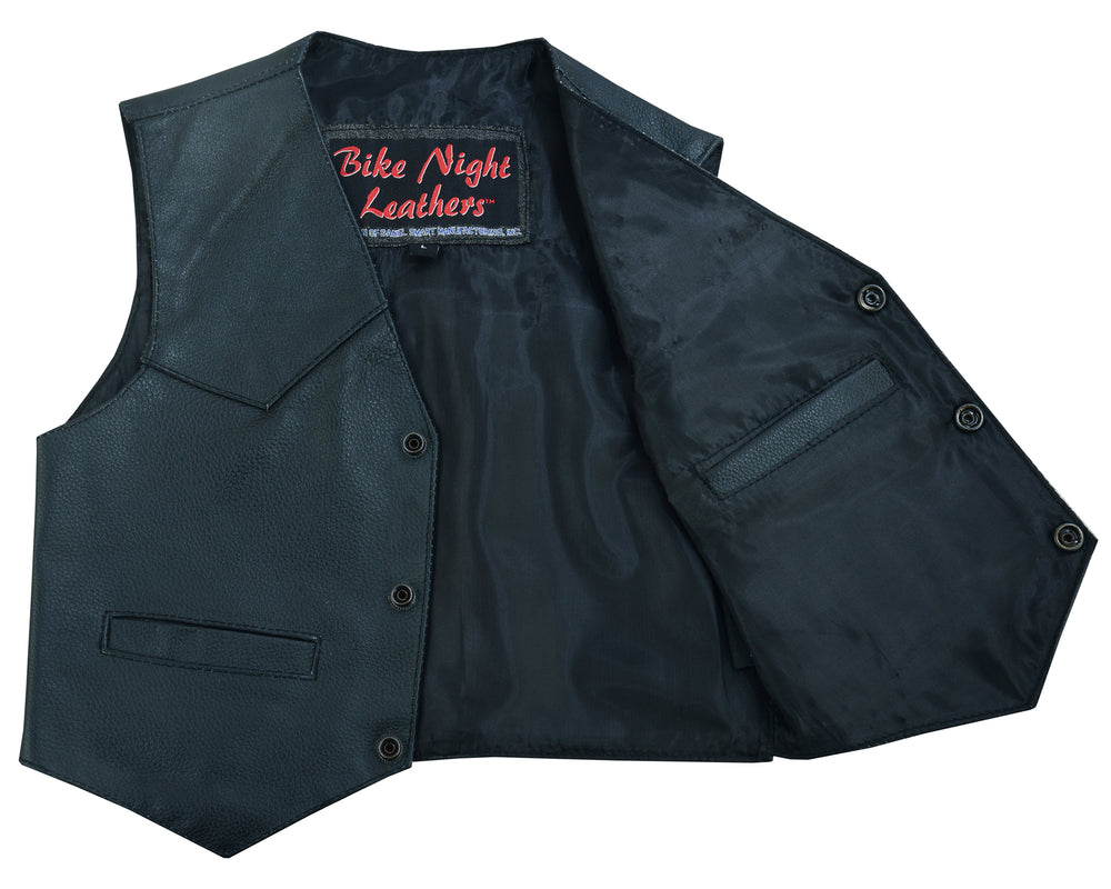 DS1744 Toddler Traditional Style Plain Side Vest-Kids Leather-Daniel Smart Mfg - Retail