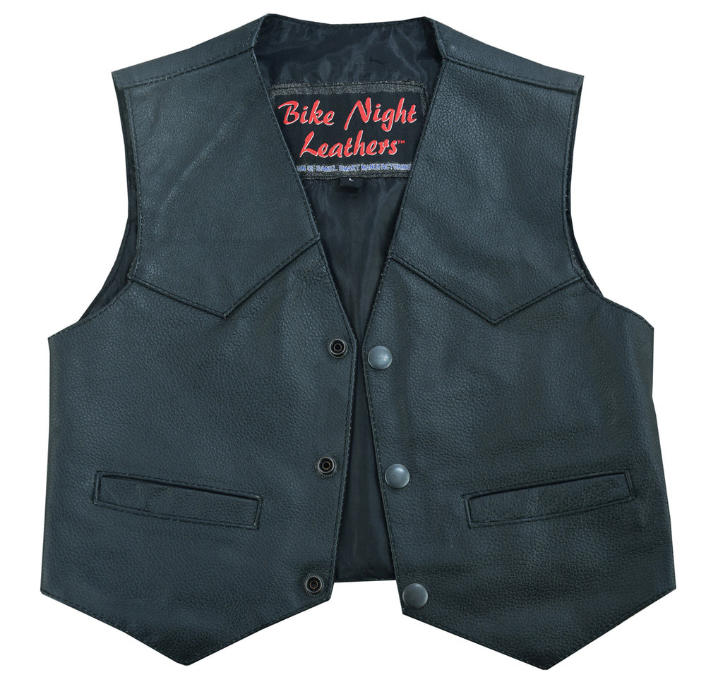 DS1744 Toddler Traditional Style Plain Side Vest-Kids Leather-Daniel Smart Mfg - Retail