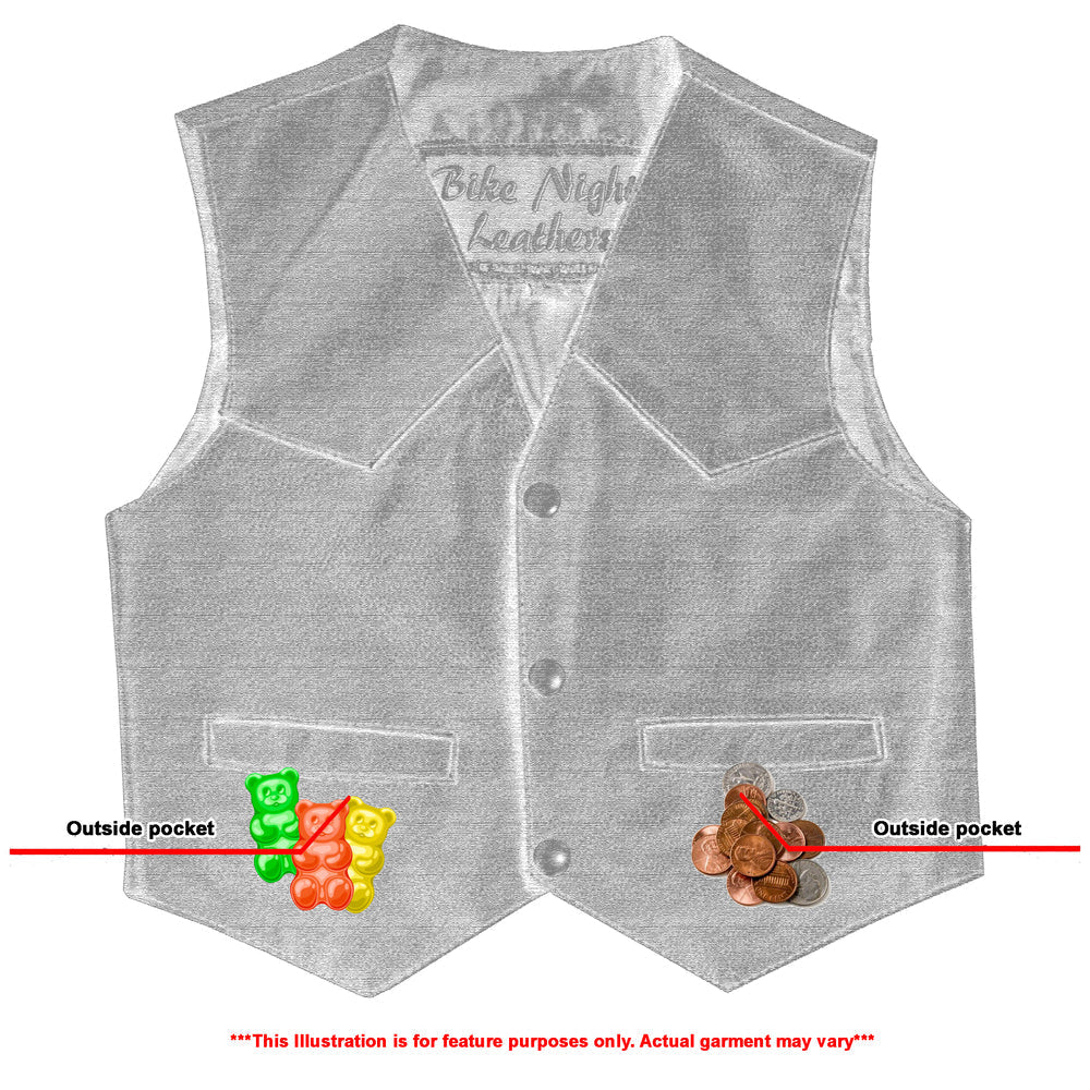DS1744 Toddler Traditional Style Plain Side Vest-Kids Leather-Daniel Smart Mfg - Retail