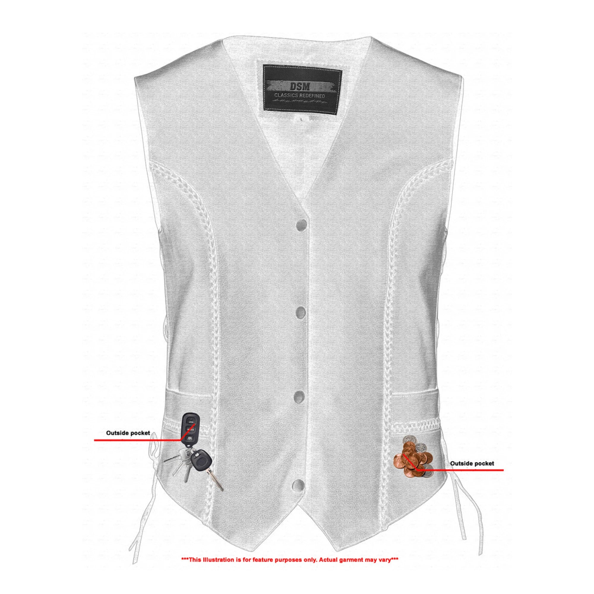 Miles Queen Women's Leather Motorcycle Vest