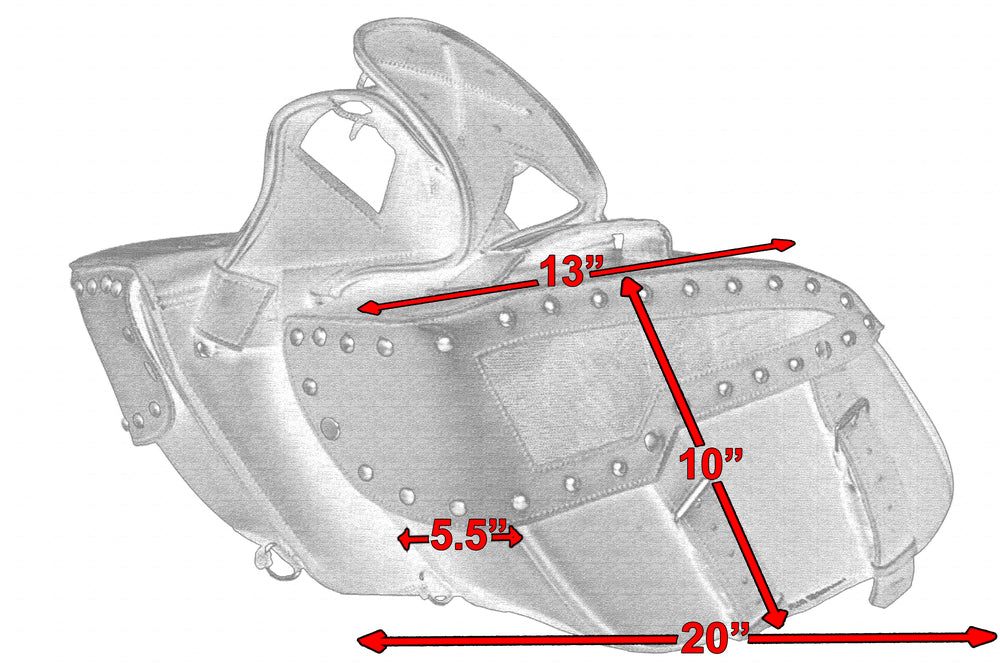 DS313S Two Strap Saddle Bag w/ Studs-Saddle Bags-Daniel Smart Mfg - Retail