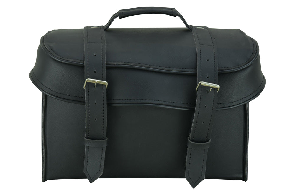 DS350 Leather Black PVC Large Four Piece Motorcycle Touring Tail Bag-Sissy Bar Bags-Daniel Smart Mfg - Retail