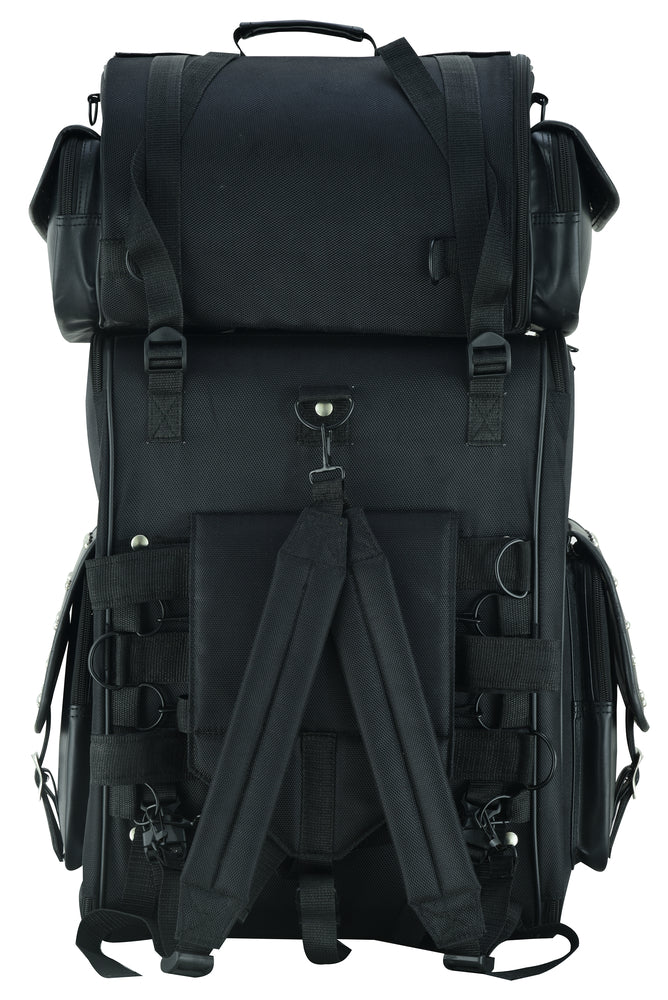 DS386 Updated Touring Back Pack With Studs-Sissy Bar Bags-Daniel Smart Mfg - Retail