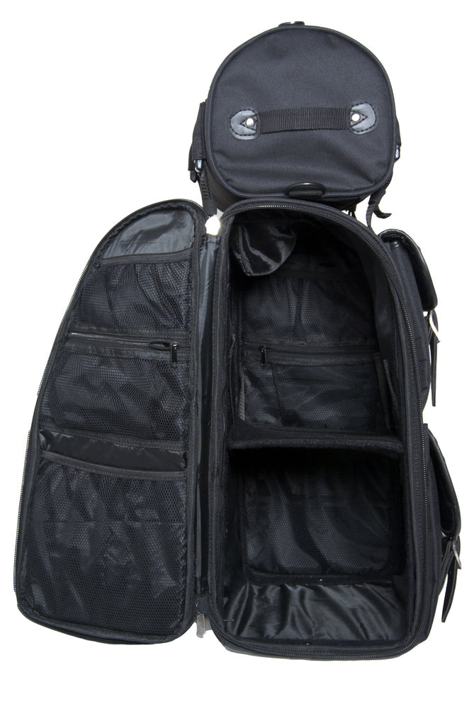 DS391S Updated Touring Sissy Bar Bag w/ Studs-Sissy Bar Bags-Daniel Smart Mfg - Retail