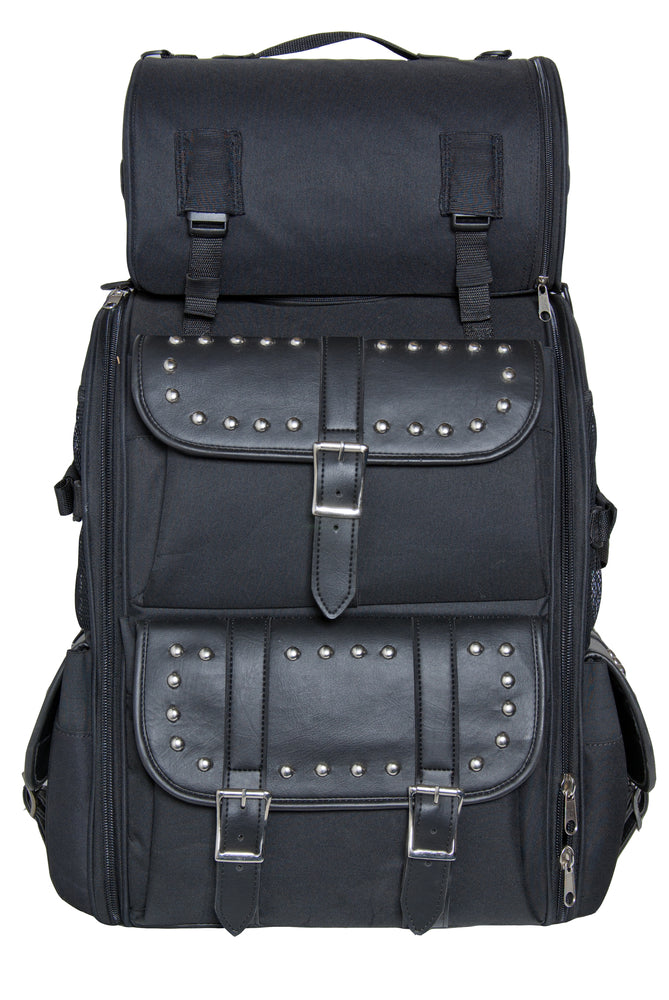 DS391S Updated Touring Sissy Bar Bag w/ Studs-Sissy Bar Bags-Daniel Smart Mfg - Retail
