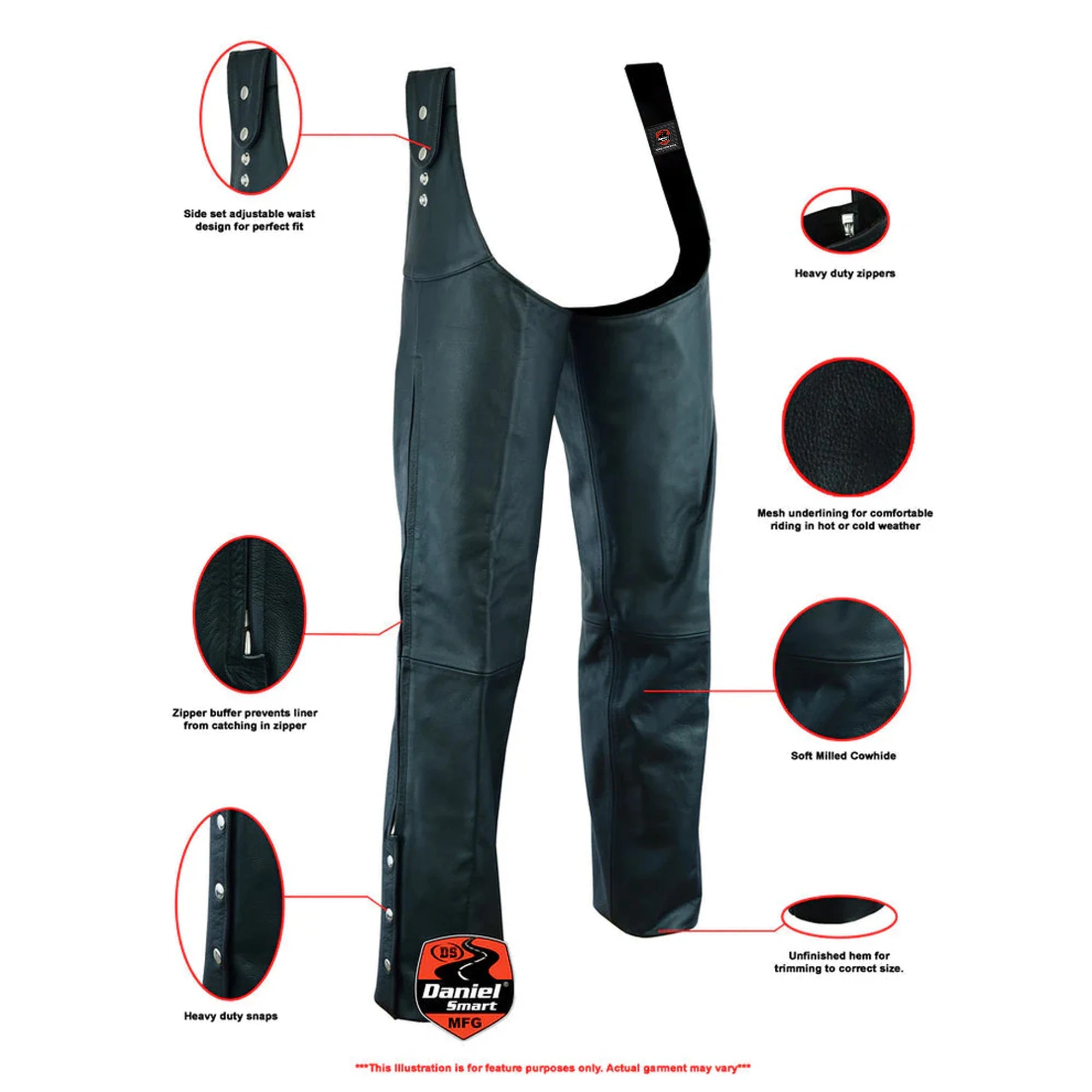 Highway Howler Unisex Motorcycle Leather Chaps