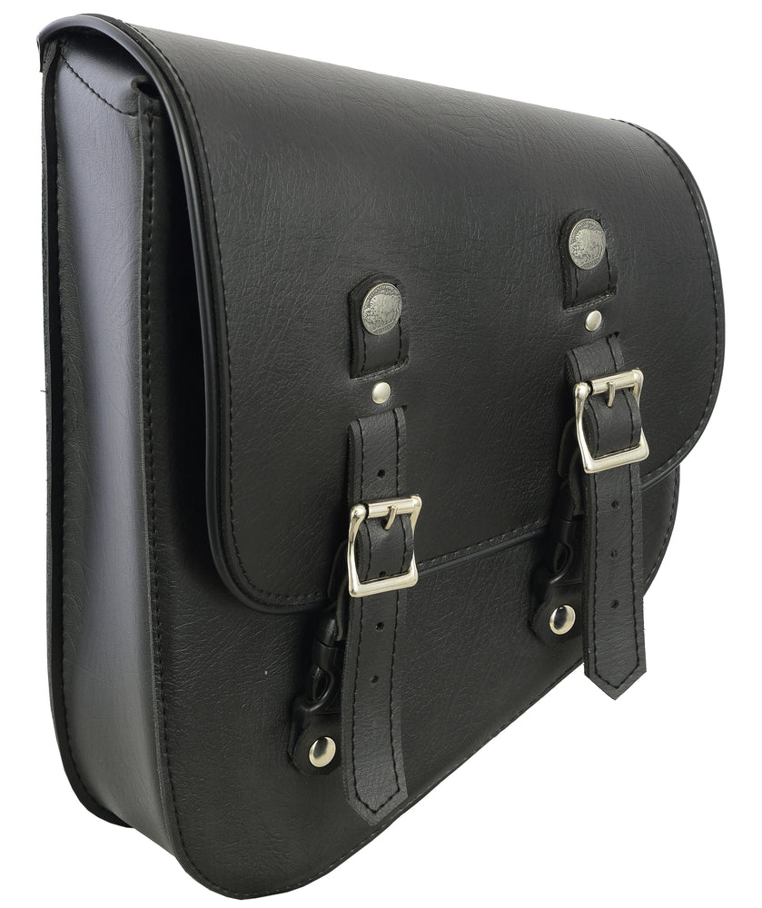 DS5010L Left Side Synthetic Leather Swing Arm Bag W/ Buffalo Snaps-Swingarm Bags-Daniel Smart Mfg - Retail
