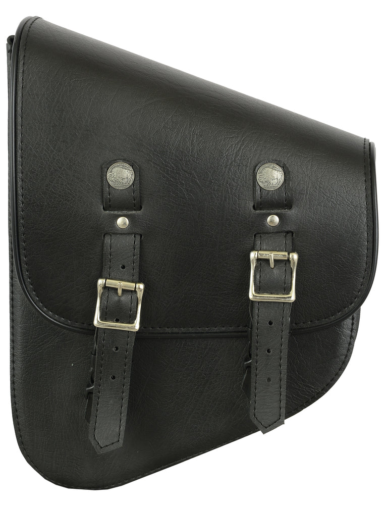 DS5010L Left Side Synthetic Leather Swing Arm Bag W/ Buffalo Snaps-Swingarm Bags-Daniel Smart Mfg - Retail
