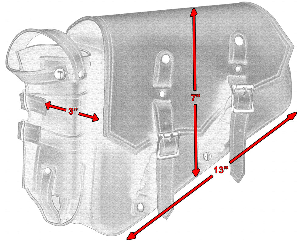 DS5011L Left Side Synthetic Leather Swing Arm Bag w/Bottle Holder-Swingarm Bags-Daniel Smart Mfg - Retail
