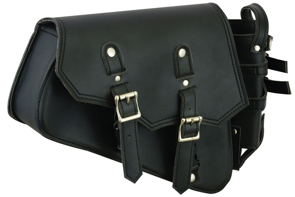 DS5011R Right Side Synthetic Leather Swing Arm Bag w/Bottle Holder-Swingarm Bags-Daniel Smart Mfg - Retail