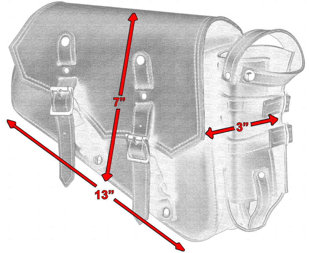 DS5011R Right Side Synthetic Leather Swing Arm Bag w/Bottle Holder-Swingarm Bags-Daniel Smart Mfg - Retail