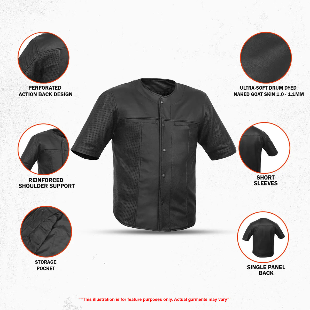 Inferno - Men's Leather Motorcycle Shirt