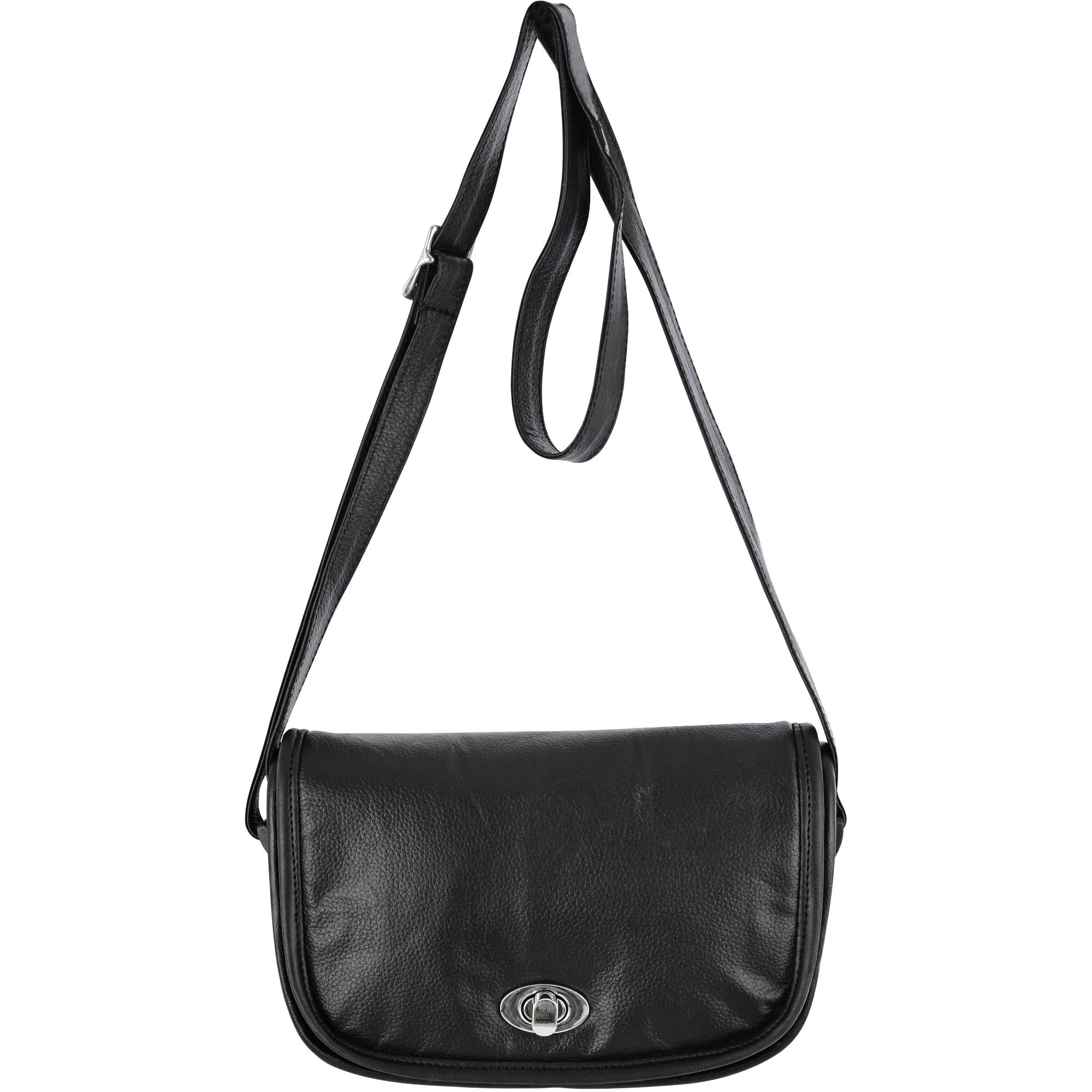 DS8500 Women's Black Construction Leather Purse/Shoulder Bag-Purses-Daniel Smart Mfg - Retail