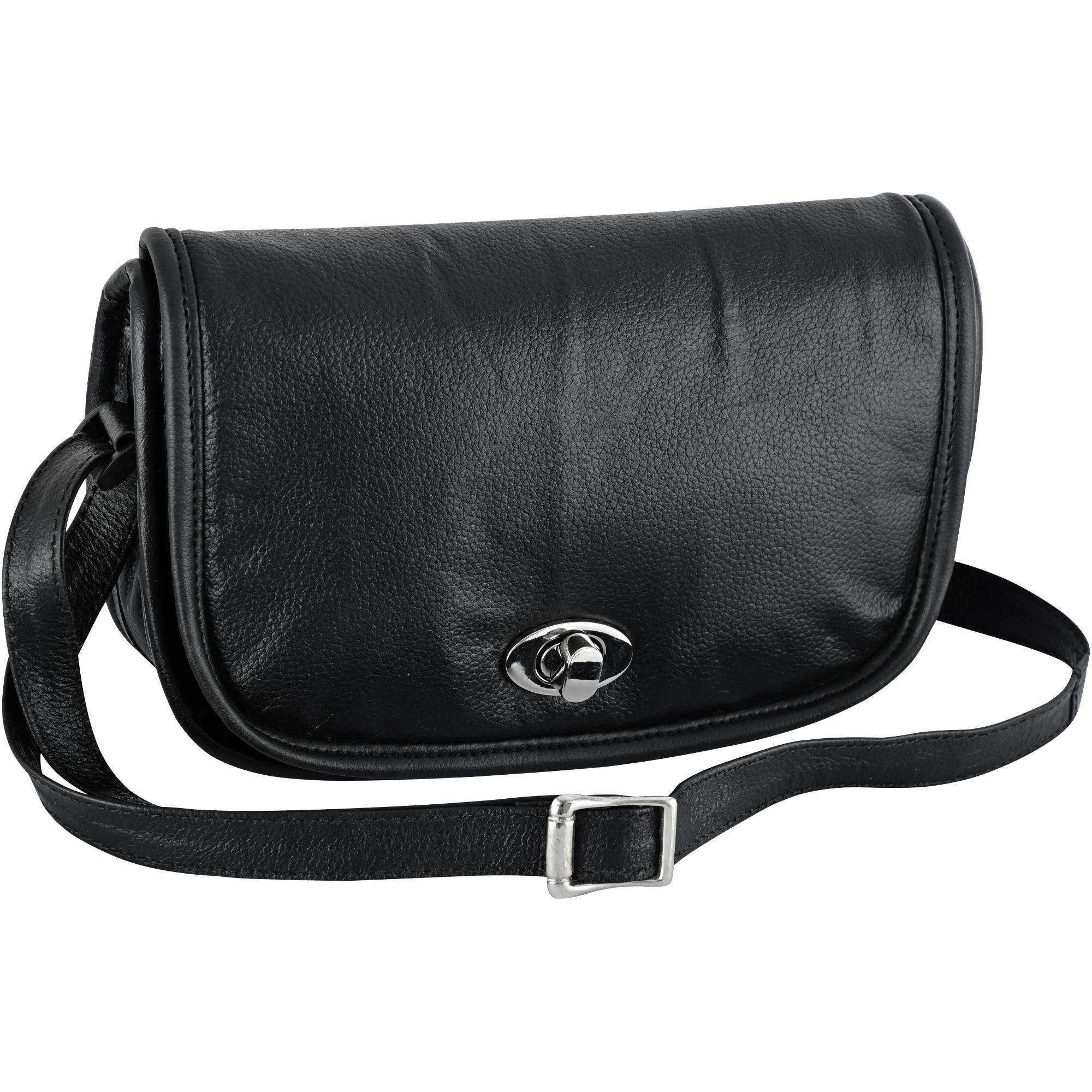 DS8500 Women's Black Construction Leather Purse/Shoulder Bag-Purses-Daniel Smart Mfg - Retail