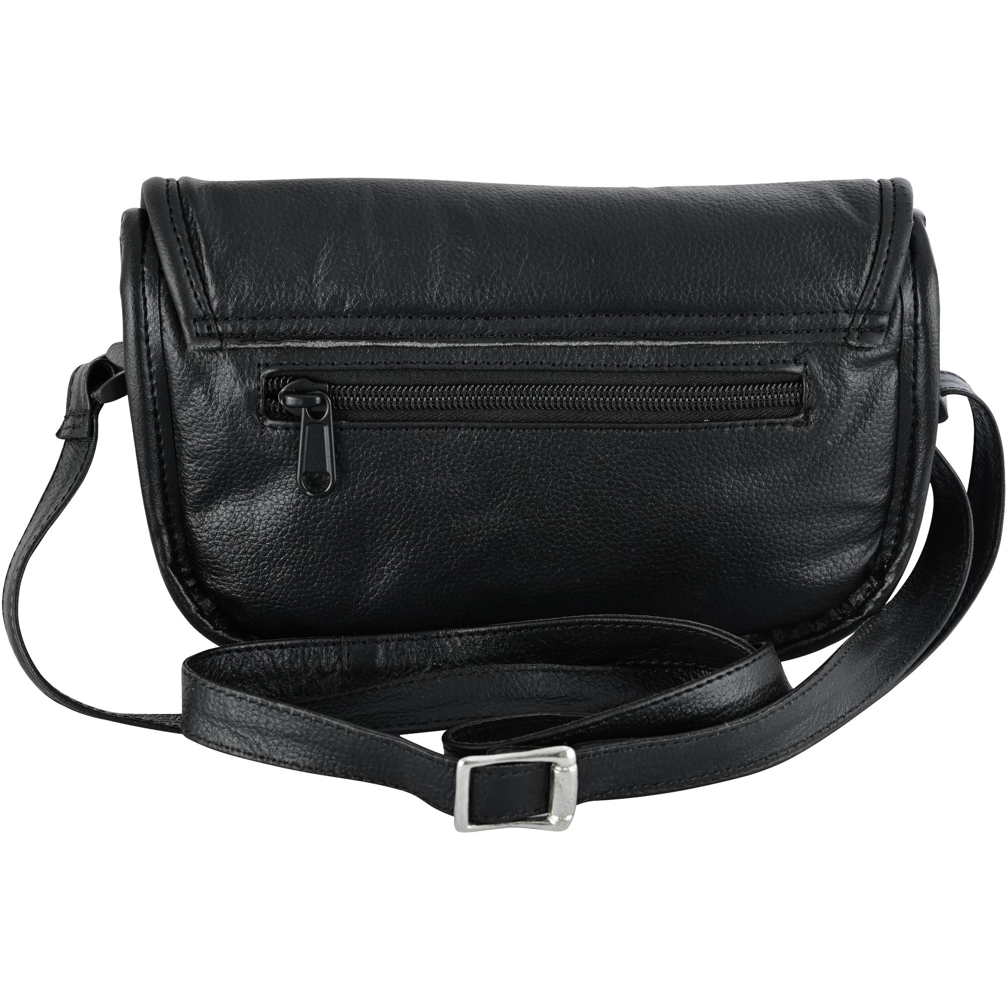 DS8500 Women's Black Construction Leather Purse/Shoulder Bag-Purses-Daniel Smart Mfg - Retail