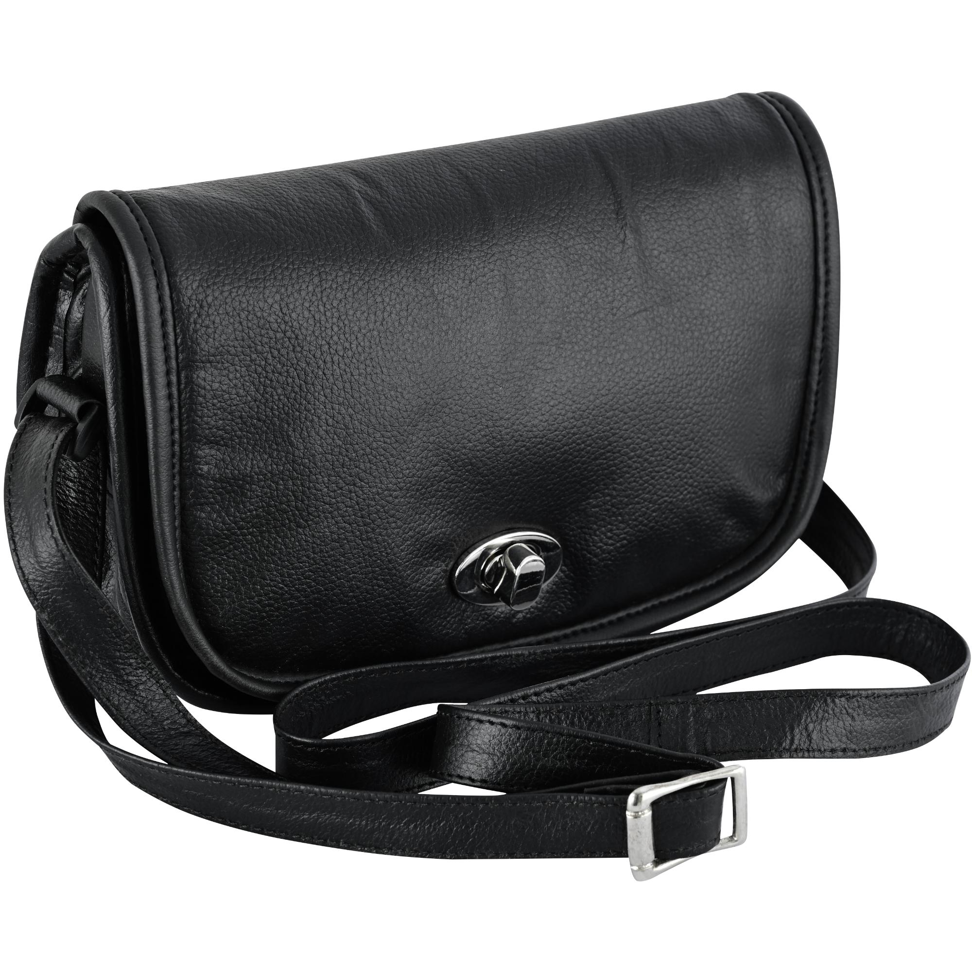DS8500 Women's Black Construction Leather Purse/Shoulder Bag-Purses-Daniel Smart Mfg - Retail