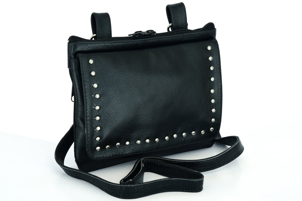 DS8585 Leather Belt Bag - Large-Purses-Daniel Smart Mfg - Retail