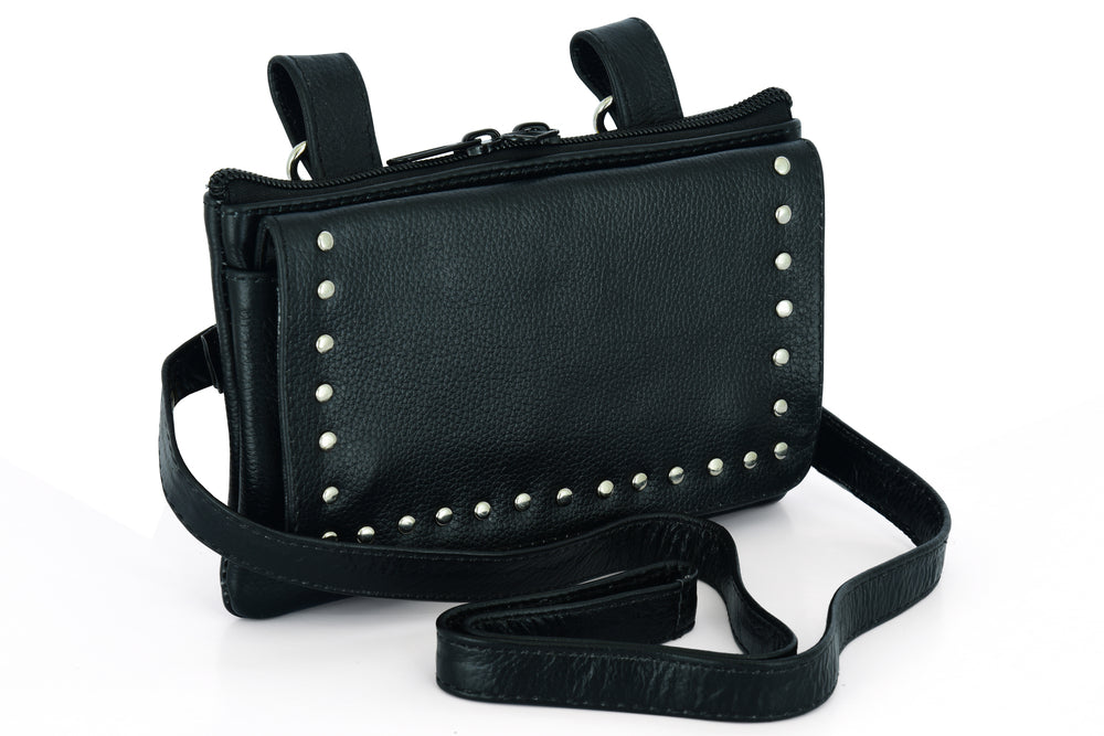 DS8586 Leather Belt Bag - Small-Purses-Daniel Smart Mfg - Retail