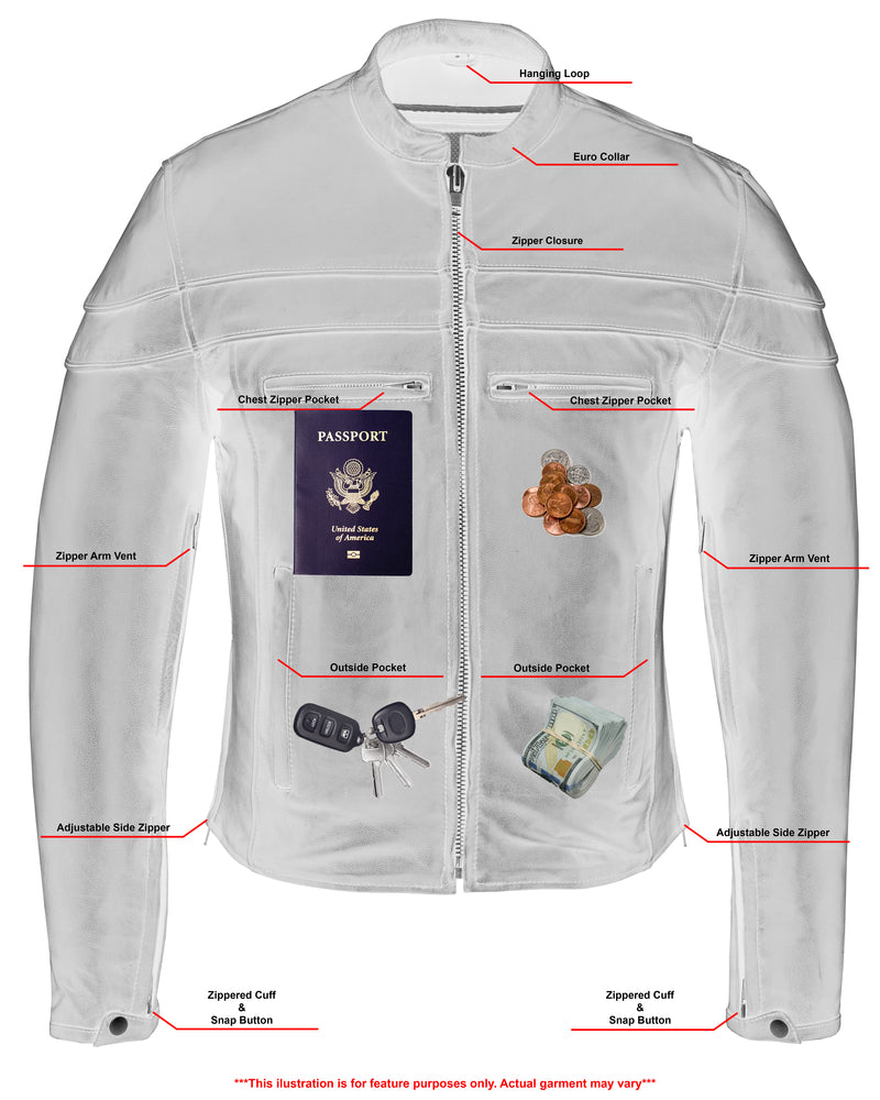 Enforcer V2 - Men's Leather Motorcycle Jacket-Mens Leather Motorcycle Jackets-Daniel Smart Mfg - Retail