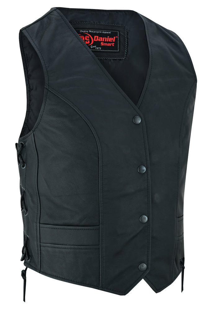 Essence - Women's Leather Vest-Womens Leather Vests-Daniel Smart Mfg - Retail