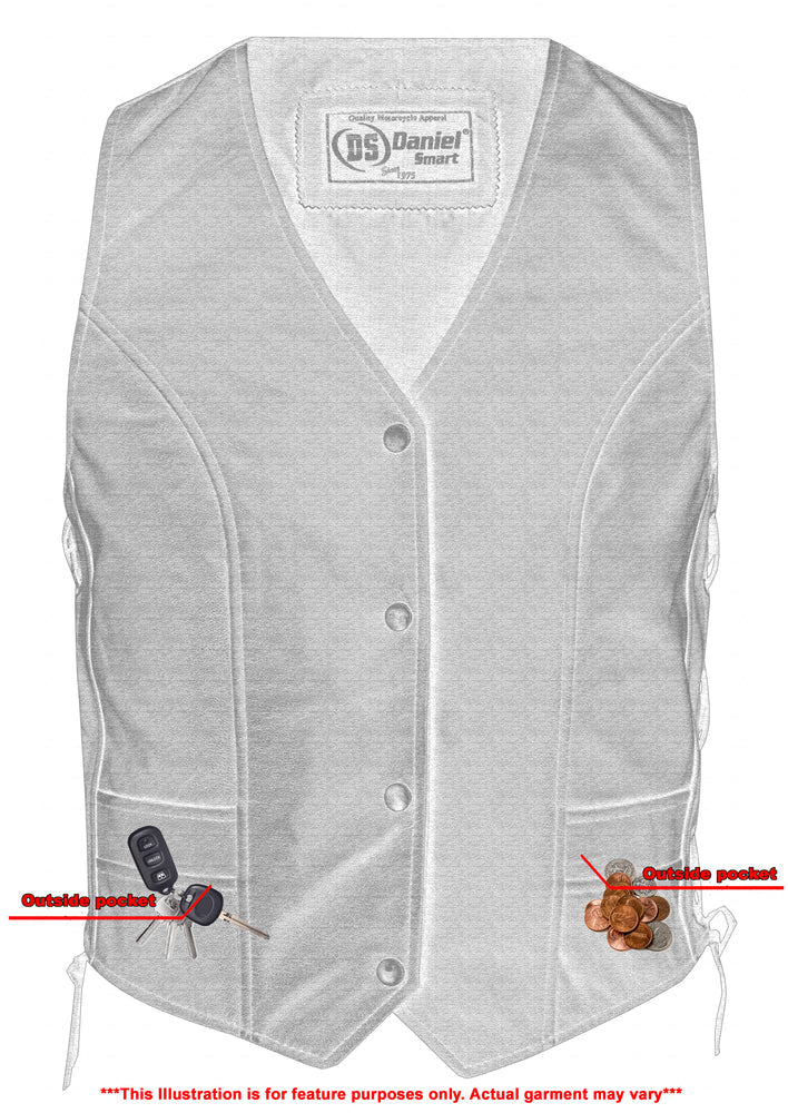 Essence - Women's Leather Vest-Womens Leather Vests-Daniel Smart Mfg - Retail