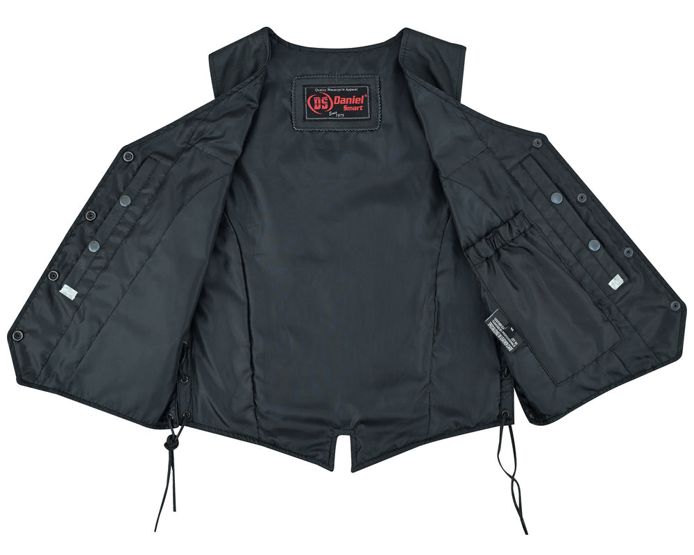 Essence - Women's Leather Vest-Womens Leather Vests-Daniel Smart Mfg - Retail