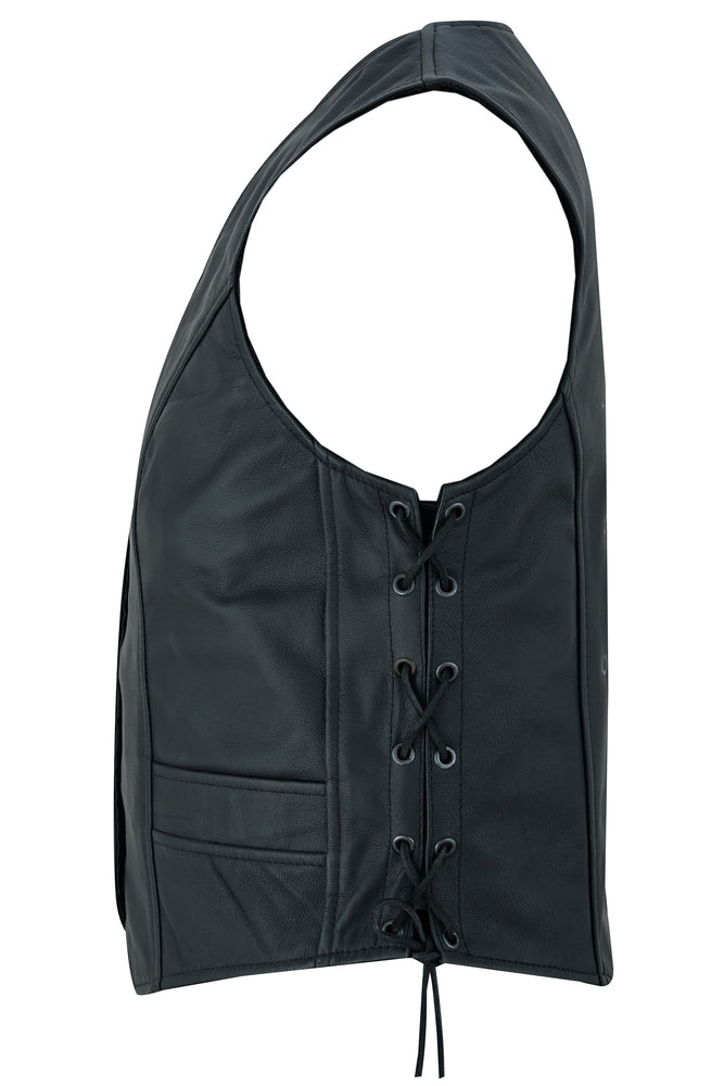 Essence - Women's Leather Vest-Womens Leather Vests-Daniel Smart Mfg - Retail