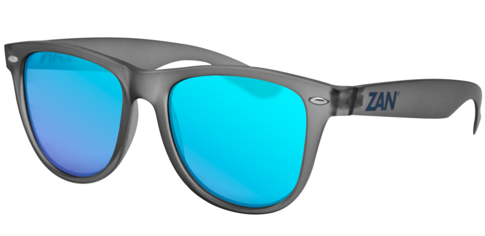EZMT03 Minty Matte Gray Frame, Smoked Blue Mirror Lens-Sunglasses-Daniel Smart Mfg - Retail