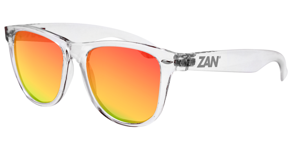 EZMT04 Minty Clear Frame, Smoked Crimson Mirrored lens-Sunglasses-Daniel Smart Mfg - Retail