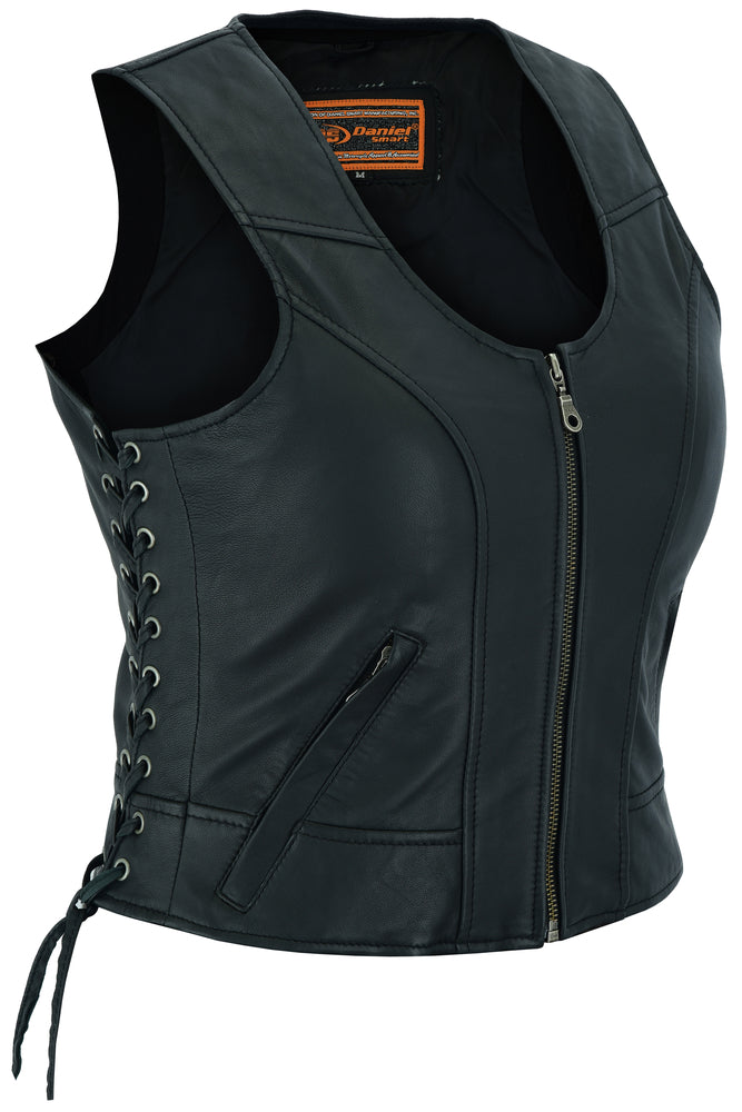 Feather - Women's Leather Vest-Womens Leather Vests-Daniel Smart Mfg - Retail