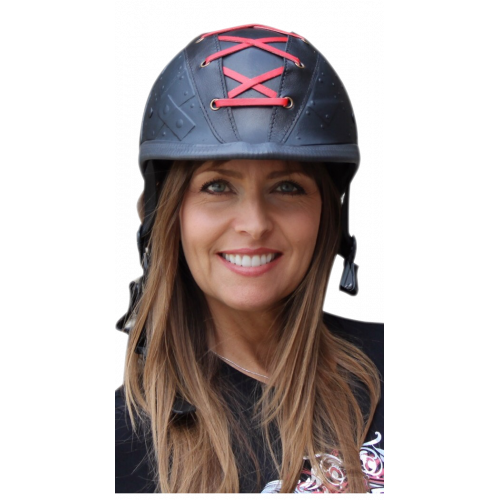 belt themed motorcycle helmets Fit 2B Tied: Corset-Inspired DOT Half Badass Helmet
