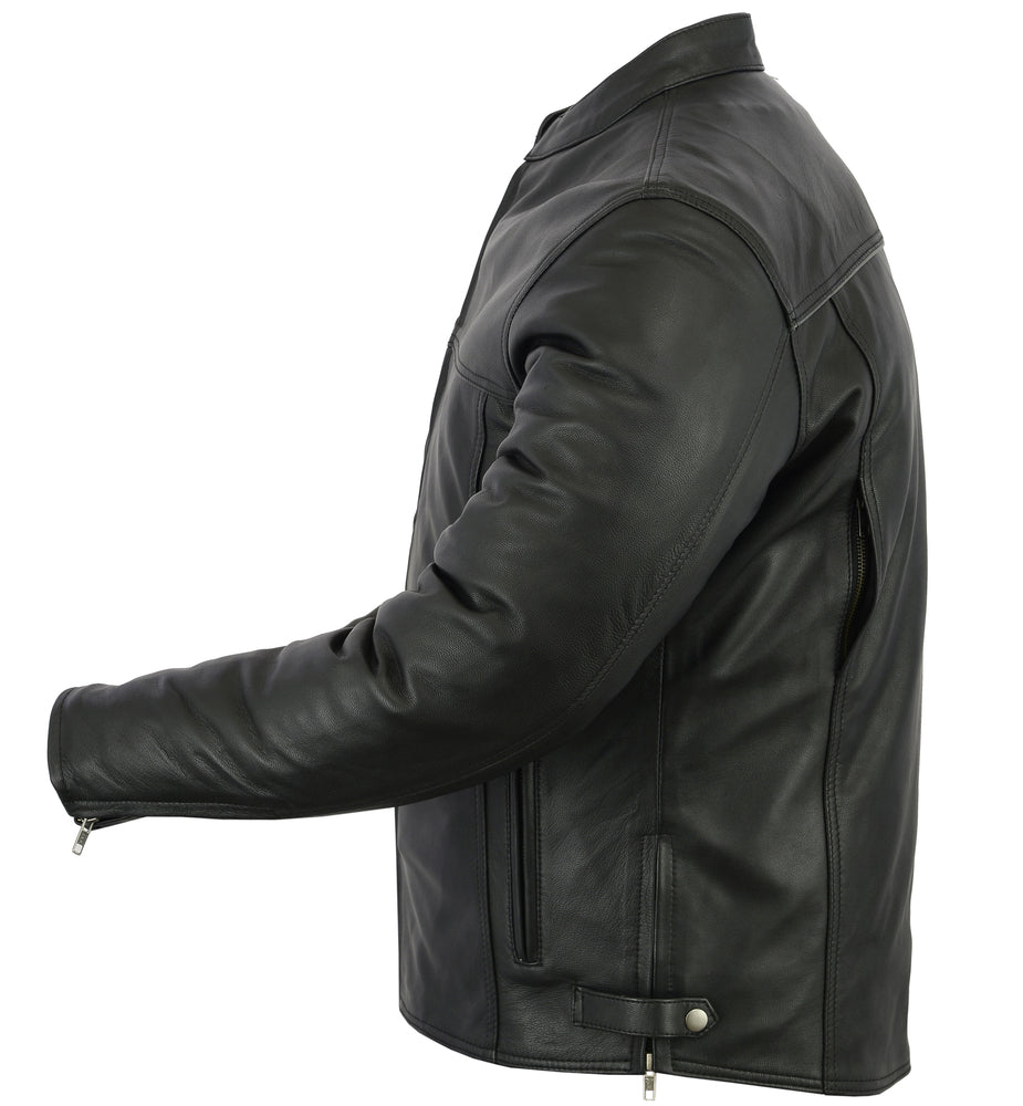 Flare - Men's Leather Motorcycle Jacket-Mens Leather Motorcycle Jackets-Daniel Smart Mfg - Retail