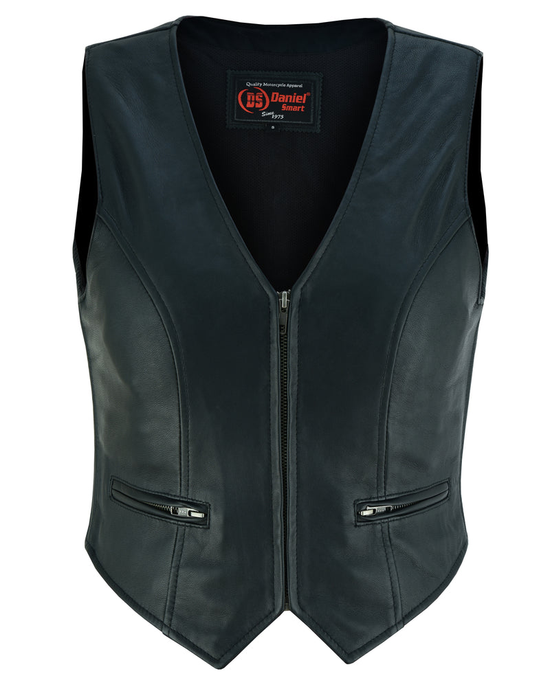 Flare - Women's Leather Vest-Womens Leather Vests-Daniel Smart Mfg - Retail