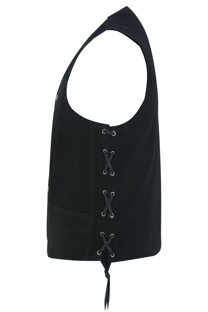 Frenzy - Motorcycle Denim Vest-Mens Denim Vests-Daniel Smart Mfg - Retail