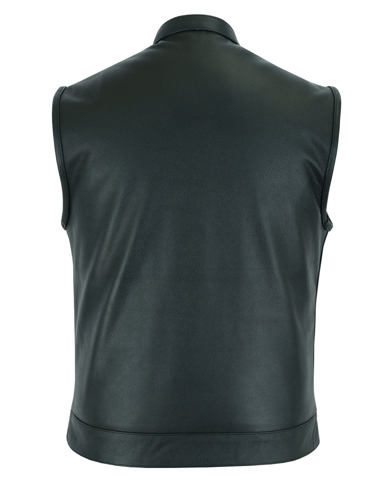 Frontier - Men's Motorcycle Leather Vest-Mens Leather Vests-Daniel Smart Mfg - Retail