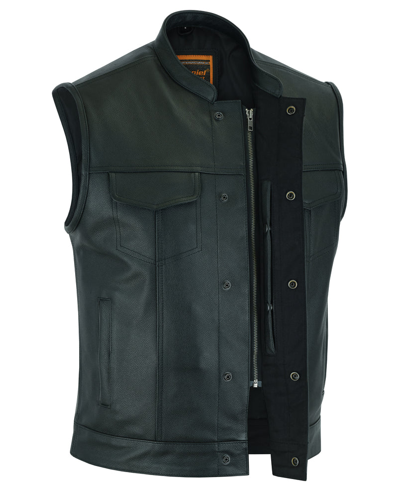 Frontier - Men's Motorcycle Leather Vest-Mens Leather Vests-Daniel Smart Mfg - Retail