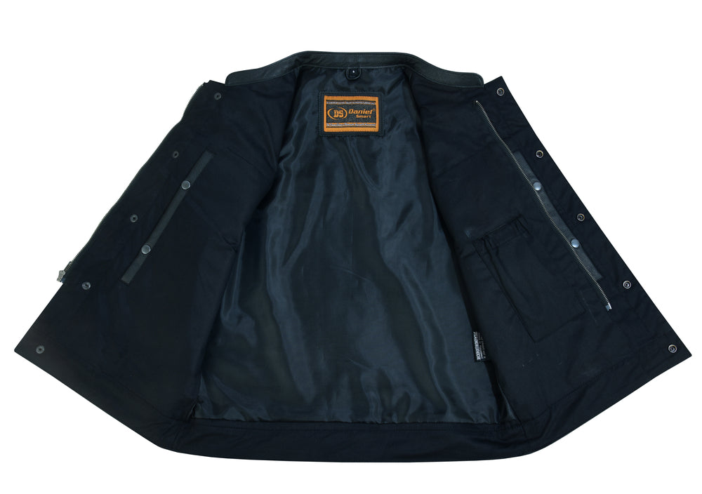 Frontier - Men's Motorcycle Leather Vest-Mens Leather Vests-Daniel Smart Mfg - Retail